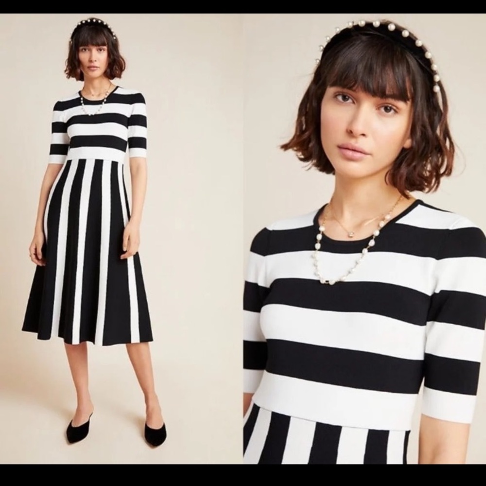 NWT Anthropologie Bailey 44 Striped Rib Dress Sz S